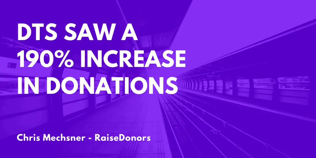 Increase Nonprofit Online Fundraising in WordPress - DTS Saw a 190% increase in Donations.