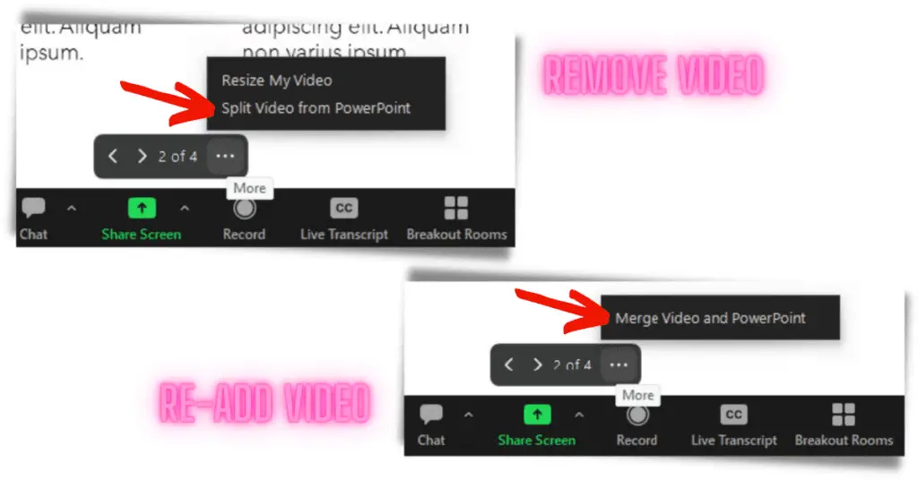 Split or Merge Video In Zoom Powerpoint as Virtual Background Sharing