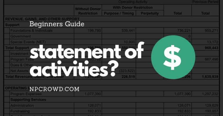 Beginners Guide to nonprofit statement of activities